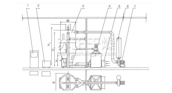 喷雾干燥制粒机结构示意图